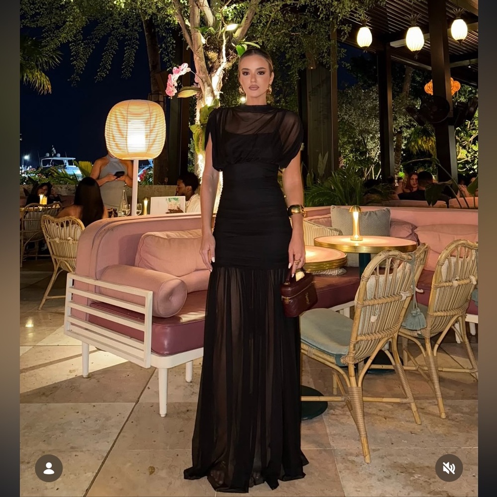 ZARA COMBINED DRAPED MIDI DRESS